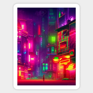 Japan Neon City Lights Sticker